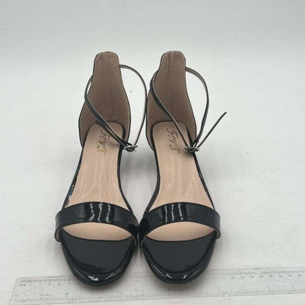 FOWT Black Open Toe Single Band Sandals Ankle Strap Kitten Heels Comfy Shoes - Picture 3 of 8